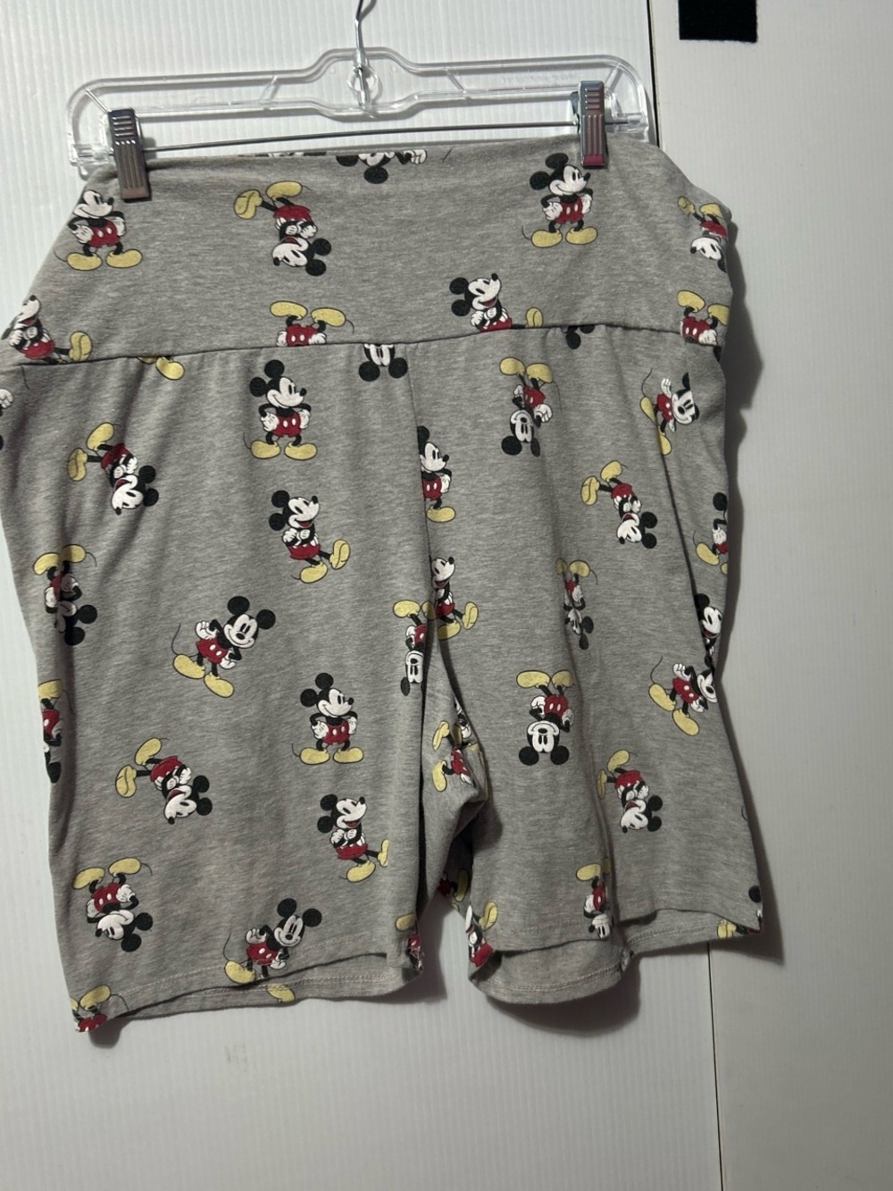 Disney Gray Mickey Mouse Pajama Shorts with Yellow & Red Accents